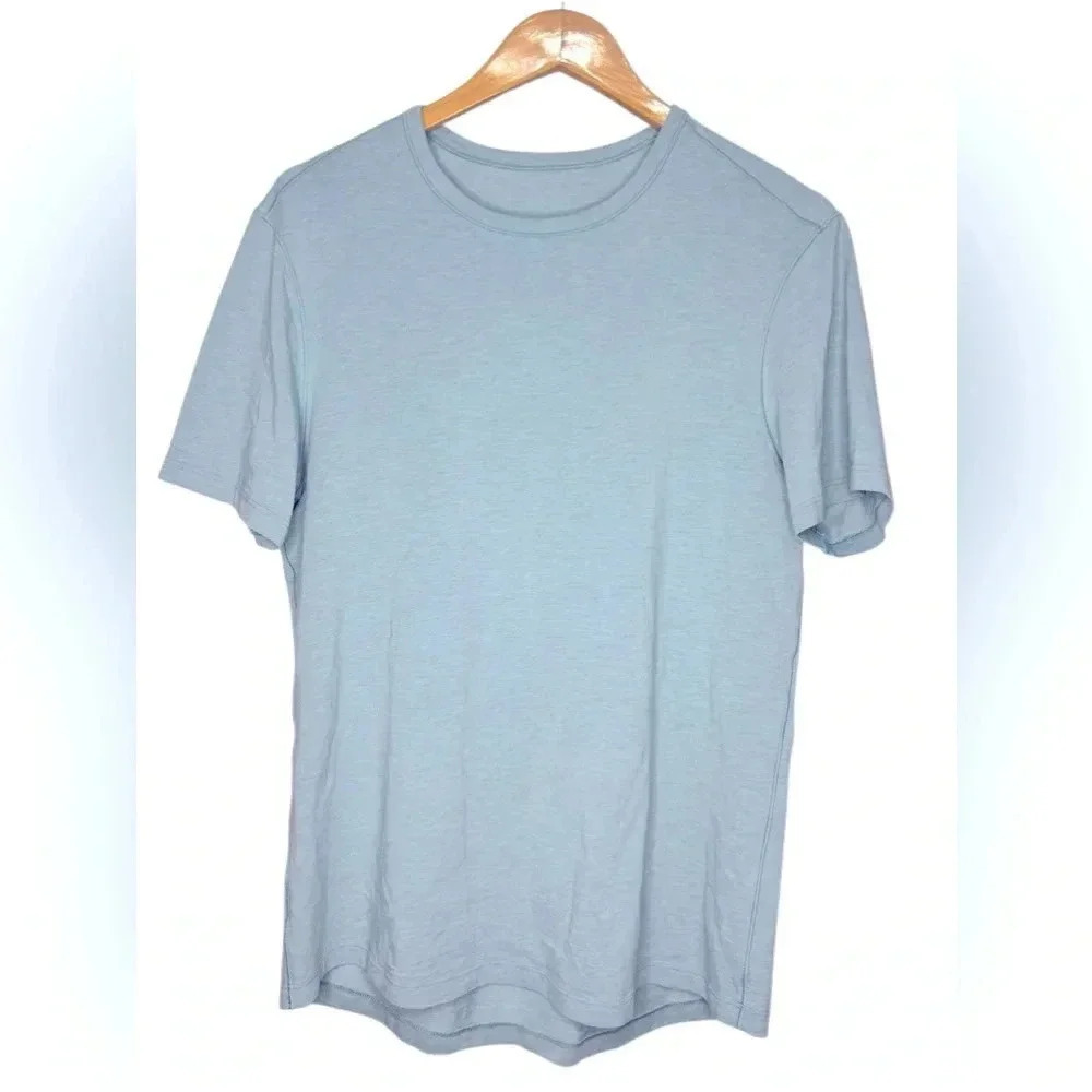 LULULEMON Metal Vent Tech Crew Neck Short Sleeve Shirt Tee Blue Sz S Performance